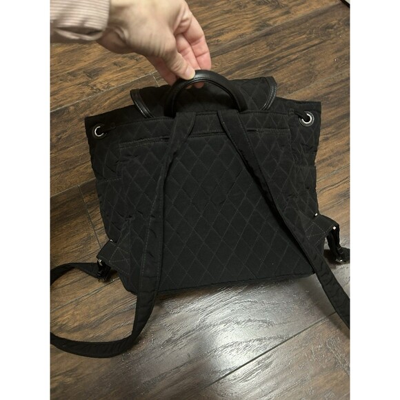 Vera Bradley Backpack Quilted Classic Black Rucksack Medium Handbag - Picture 2 of 7